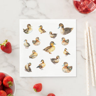 Aquarell-Enten-Servietten Serviette