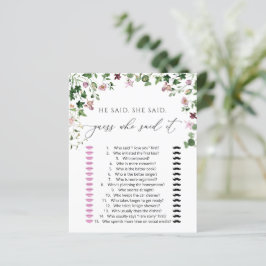 Aquarell Er sagte: "Sie sagte Dusche Game