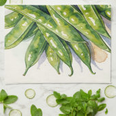 Aquarell Erbsenschoten Geschirrtuch (Gefaltet)