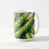 Aquarell Erbsenschoten Kaffeetasse (VorderseiteRechts)