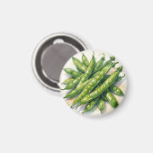 Aquarell Erbsenschoten Magnet (Vorderseite/Rückseite)