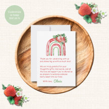 Aquarell-Erdbeer-Baby-Shower-Dankeskarten
