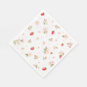 Aquarell-Erdbeer-Servietten Serviette (Ecke)
