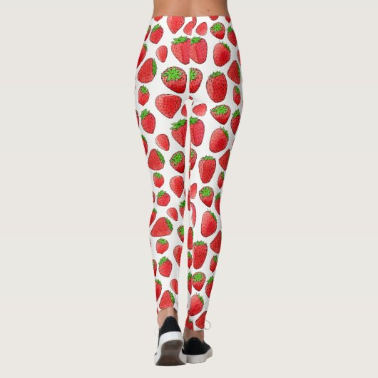 Aquarell-Erdbeere Leggings (Rückseite)