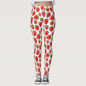 Aquarell-Erdbeere Leggings (Vorderseite)
