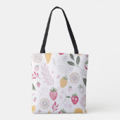 Aquarell-Erdbeere & Zitrone Botanik-Tasche Tasche (Rückseite)