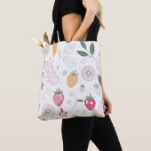 Aquarell-Erdbeere & Zitrone Botanik-Tasche Tasche (Von Nahem)