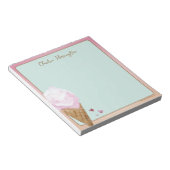 Aquarell-Erdbeereis Minzgrün Notizblock (angewinkelt)