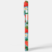 Aquarell-Erdbeeren auf blauem Monogramm Case-Mate iPhone Hülle (Rückseite / Links)
