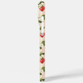Aquarell-Erdbeeren auf gestreiften Monogrammen Case-Mate iPhone Hülle (Rückseite / Links)