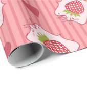 Aquarell-Erdbeeren gerahmtes Geschenkpapier (Rolleneckpunkt)