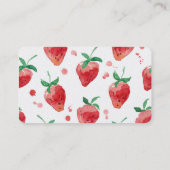 Aquarell-Erdbeeren Rosa u. Rot gemalte Beeren Visitenkarte (Rückseite)