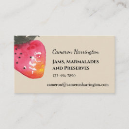 Aquarell-Erdbeermarmelade-Handwerk Visitenkarte