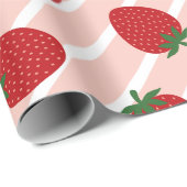 Aquarell-Erdbeermuster-Wrap-Papier Geschenkpapier (Rolleneckpunkt)