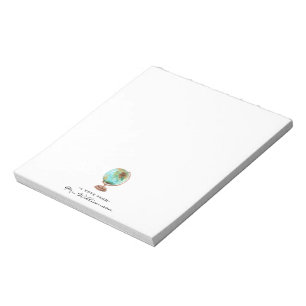 Aquarell-Erde-Globus   Monogramm-Lehrer-Notizblock Notizblock