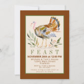 Aquarell Erntedank Fest Türkei Foliage Einladung (Vorderseite)