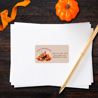Aquarell Erntedank Türkei & Pumpkins Adresse Adressaufkleber