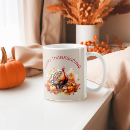 Aquarell Erntedank Türkei und Pumpkins Kaffeetasse
