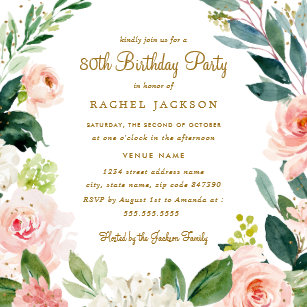 80 Mit Blumen Geburtstagseinladungen Zazzle De