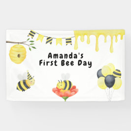 Aquarell Erste Bienentag Geburtstagsfeier Banner
