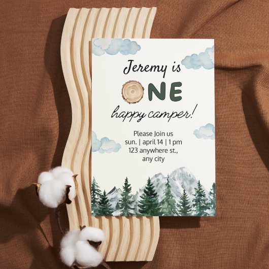 Aquarell Erster Geburtstag im Freien Einladung