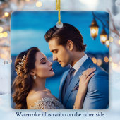 Aquarell Erster Weihnachtsmann und Foto Keramikornament