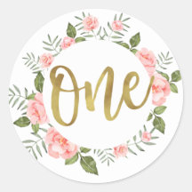 Aquarell Erstgeburt Gold und Rosa Blüten