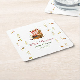 Aquarell Es ist eine Kinderwagen-Party-Kinderdusch Rechteckiger Pappuntersetzer