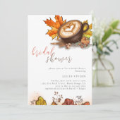 Aquarell Espresso Liebe Braut Brautparty Einladung (Stehend Vorderseite)