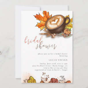 Aquarell Espresso Liebe Braut Brautparty Einladung