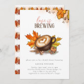 Aquarell Espresso Liebe Braut Brautparty Einladung (Vorne/Hinten)