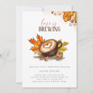 Aquarell Espresso Liebe Braut Brautparty Einladung