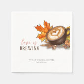 Aquarell Espresso Liebe Braut Brautparty Serviette (Vorderseite)