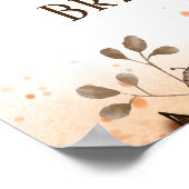 Aquarell Espresso Liebe Braut Bridal Willkommen Poster (Ecke)