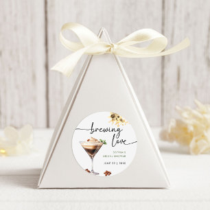 Aquarell-Espresso-Martini-Brautabschiedsparty Runder Aufkleber