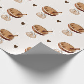 Aquarell-Espresso-Martini mit einer Schleife Kaffe Geschenkpapier (Ecke)