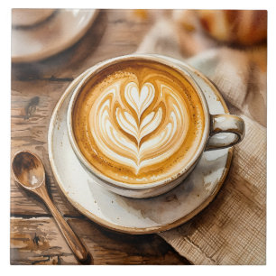 Aquarell Espresso Tassen-Wärmer Latte Art Fliese
