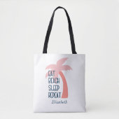 Aquarell Essen Beach Sleep Wiederholung Palm Tree  Tasche (Vorderseite)