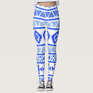 Aquarell-ethnisches Azteken-, geometrisches Muster Leggings