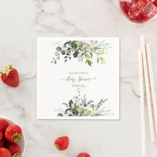 Aquarell, Eukalyptus Baby Dusche Serviette (Beispiel)