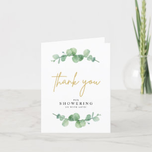 Aquarell-Eukalyptus-Baby-Shower Dankeskarte