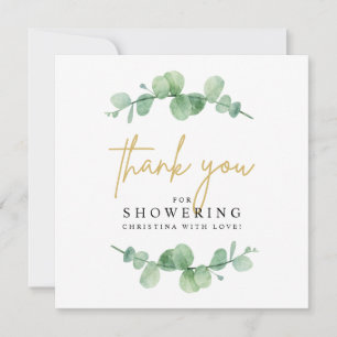 Aquarell-Eukalyptus-Baby-Shower-Dankeskarte Dankeskarte