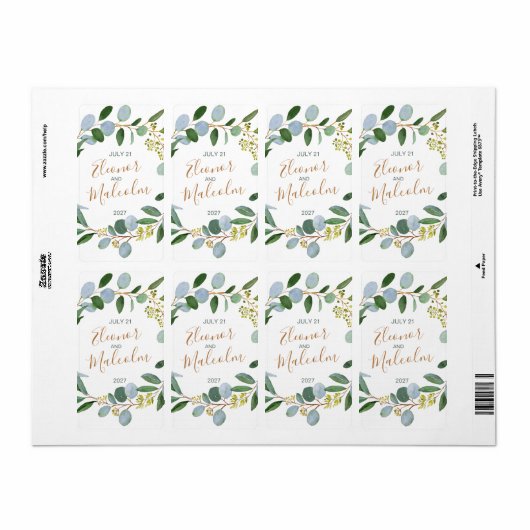 Aquarell, Eukalyptus-Blätter (Vorne)