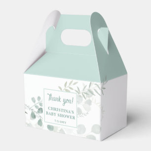 Aquarell-Eukalyptus-Blätter-Grün Babyparty Geschenkschachtel