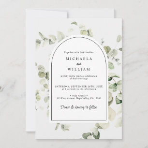 Aquarell-Eukalyptus-Botanik-Grün-Hochzeit Einladung