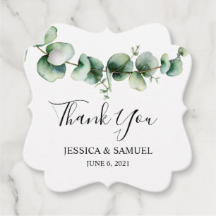 Aquarell-Eukalyptus-Botanik-Grünzeug-Hochzeit Geschenkanhänger