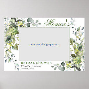 Aquarell-Eukalyptus-Brautparty-Fotorahmen Poster