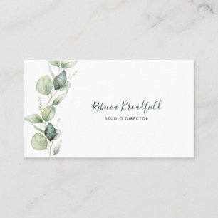 Aquarell-Eukalyptus-Elegant-Schrift Visitenkarte