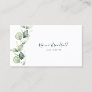 Aquarell-Eukalyptus-Elegant-Schrift Visitenkarte