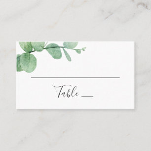 Aquarell-Eukalyptus. Elegante Grünzeug-Hochzeit Platzkarte